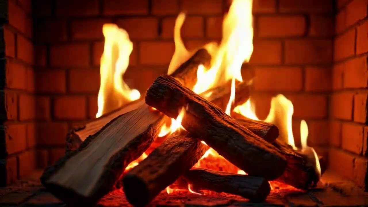 Cozy Fireplace 🔥 Realistic Burning Logs for Relaxation & Sleep | 4K Ultra HD
