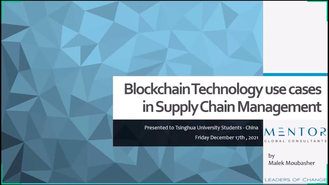 [EN] THUBA Talk | Blockchain for Supply Chain | Malek Moubasher of Mentor Global Consultants