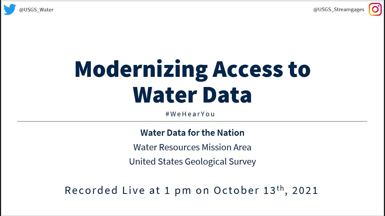 Public Webinar &mdash; Modernizing How You Access Water Data