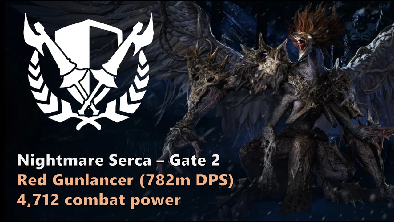 Nightmare Serca Gate 2 - Red Gunlancer Week 1 POV (4.7k combat power) | Lost Ark
