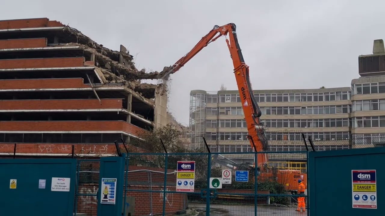 Tear down of multi storey car park Anglia Square, demolition