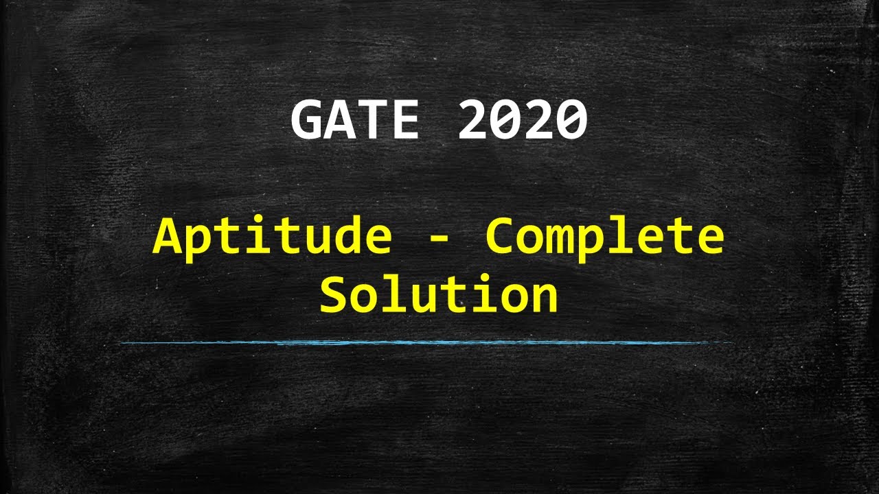 Gate 2020 - Answer Key (Aptitude Section)