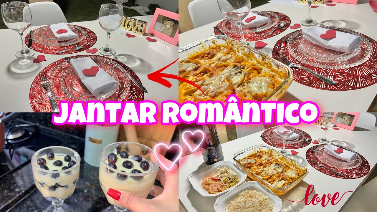 JANTAR ROMÂNTICO FÁCIL E BARATO PARA O DIA DOS NAMORADOS❤️SOBREMESA RÁPIDA +MESA POSTA|GLAUCIA MOURA