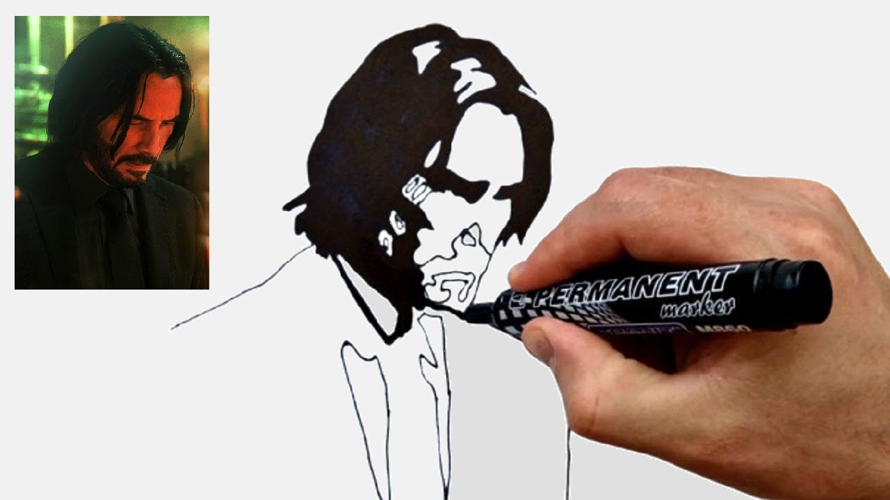 How To Draw JOHN WICK With Just One MARKER 😱