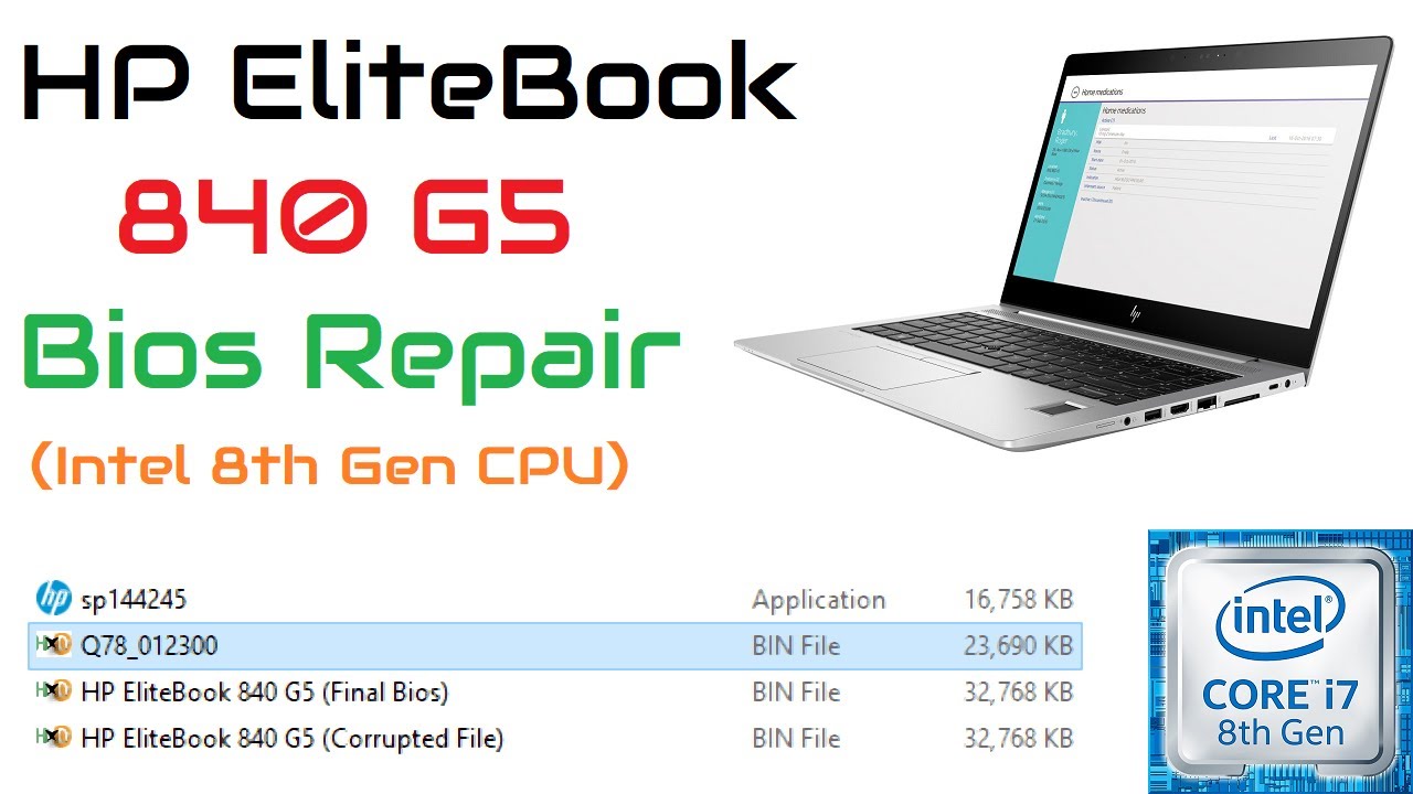 Fix Your Original Bios | HP EliteBook 840 G5 Bios Repair (Intel i7-8650U CPU)