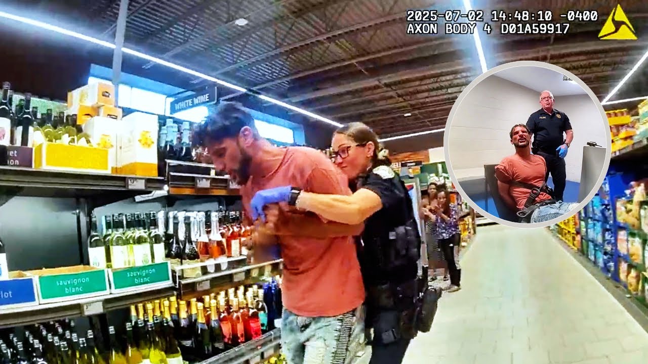 Female Cop Takes Down Out-Of-Control Suspect in Aldi