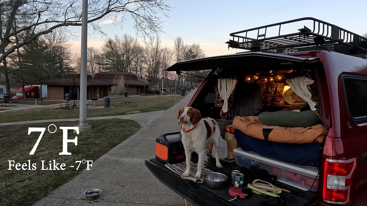BITTER COLD Night at Rest Area || BEST Bacon Grilled Cheese Sandwich