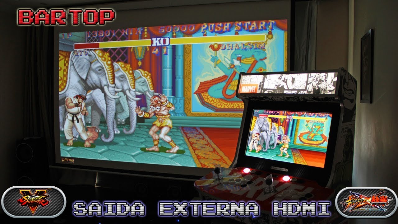 Bartop Top UPMG - Projetor sa&iacute;da externa - Street Fighter