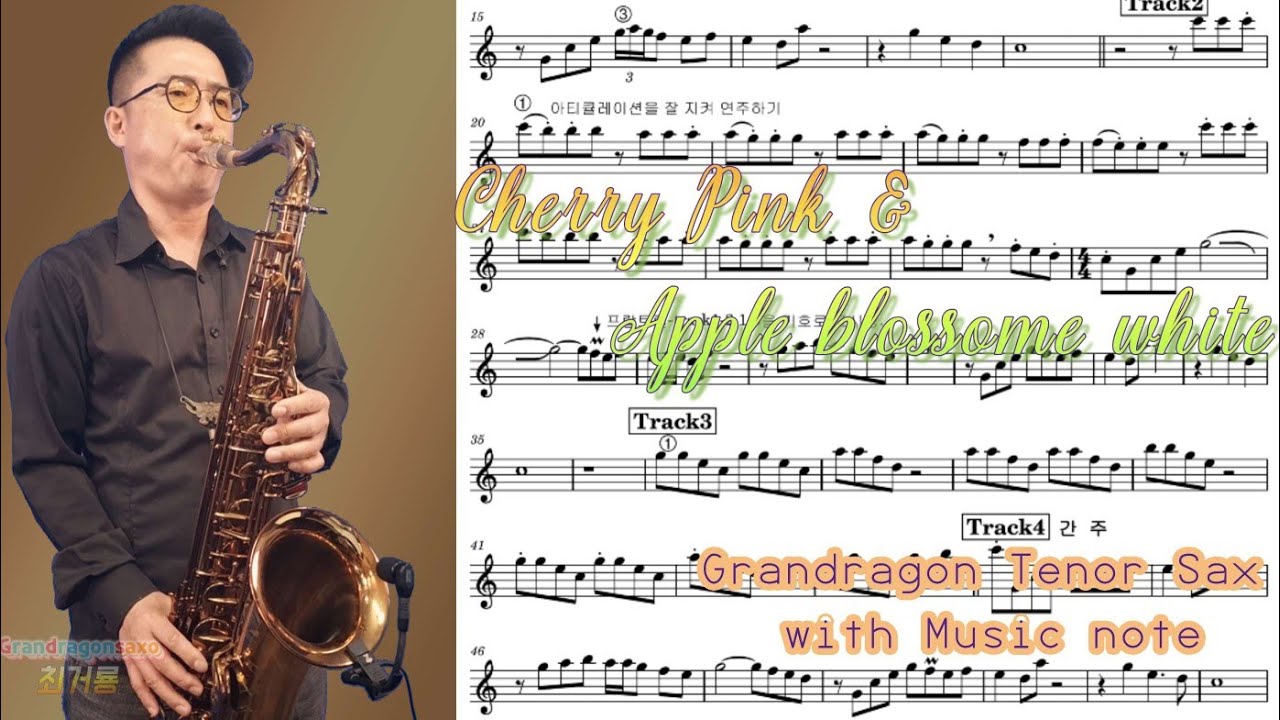 Cherry pink mambo with music note (Tenor sax cover)