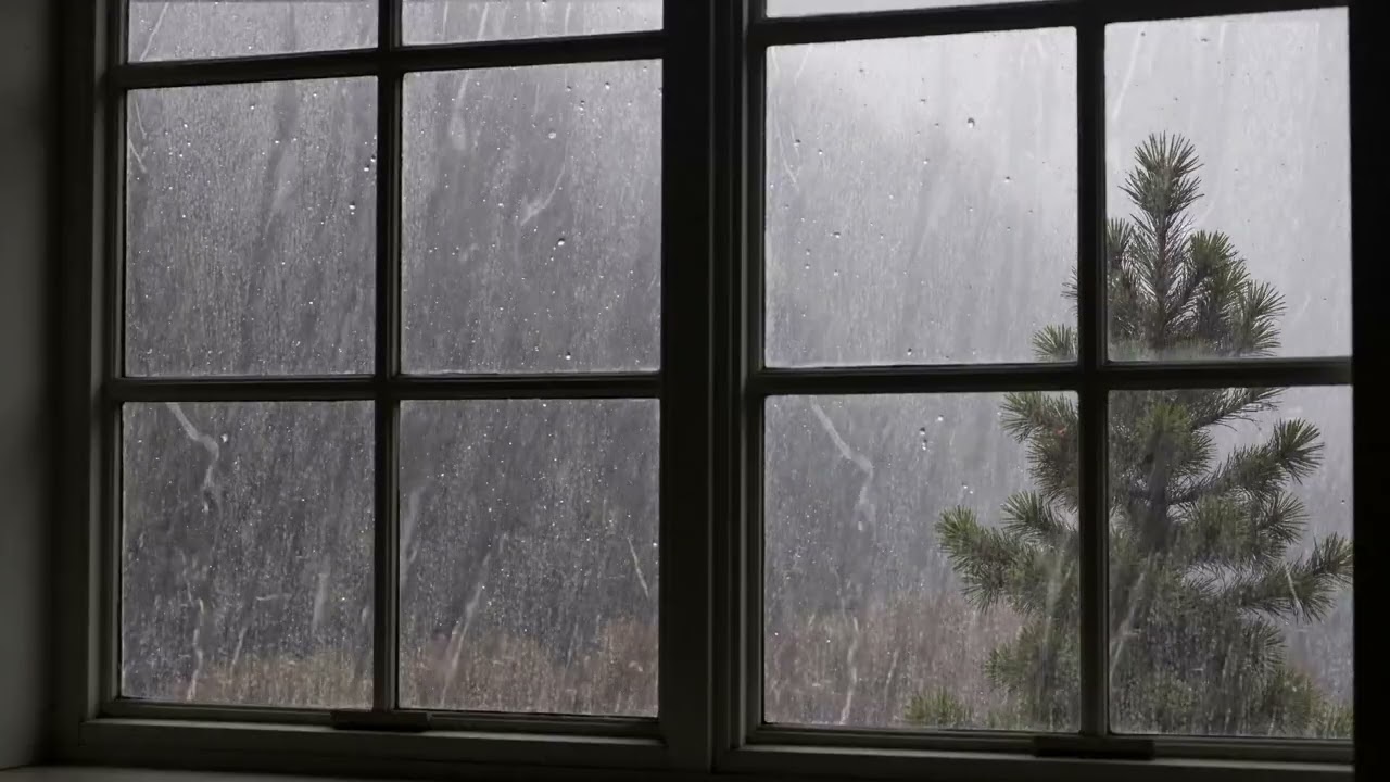 Heavy Rain with Distant Thunder | Rain Sounds on Window for Sleeping and Focus