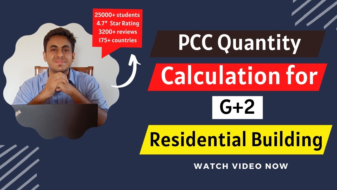 PCC Quantity calculation  for G+2 Residential Building l Quantity Estimation