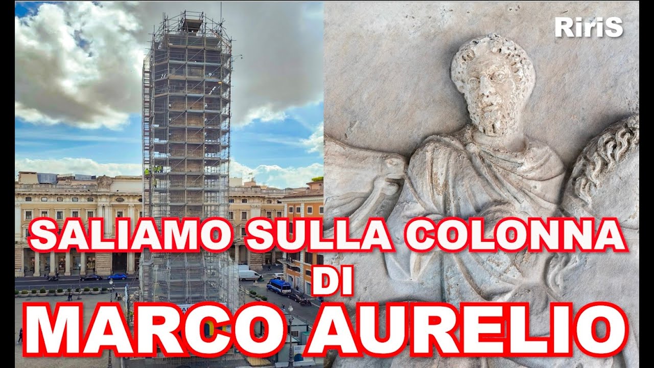 Saliamo sulla colonna di MARCO AURELIO e vediamo da vicino l'opera e i restauratori che ci lavorano