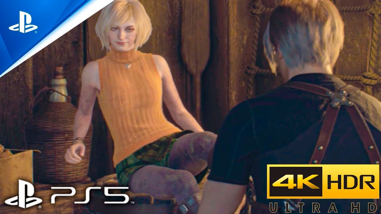 Leon FLERTANDO Com A Ashley TODAS AS CENAS | Resident Evil 4 REMAKE Dublado PT-BR 4K  2023