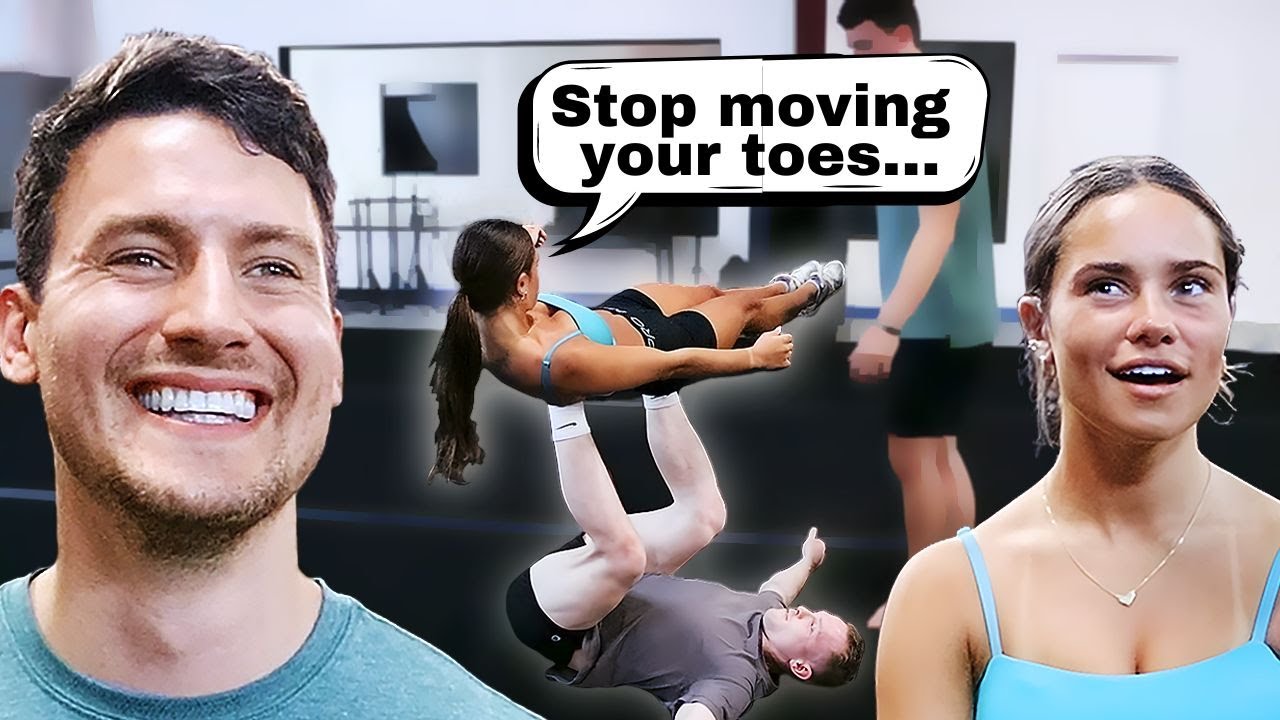 Elite Cheerleaders Try Basic Acro Skills (pt3)