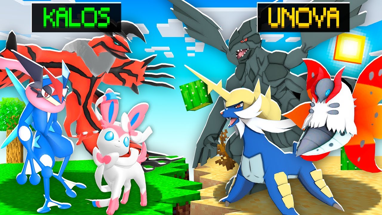 POK&Eacute;MON de KALOS VS UNOVA en MINECRAFT PIXELMON!