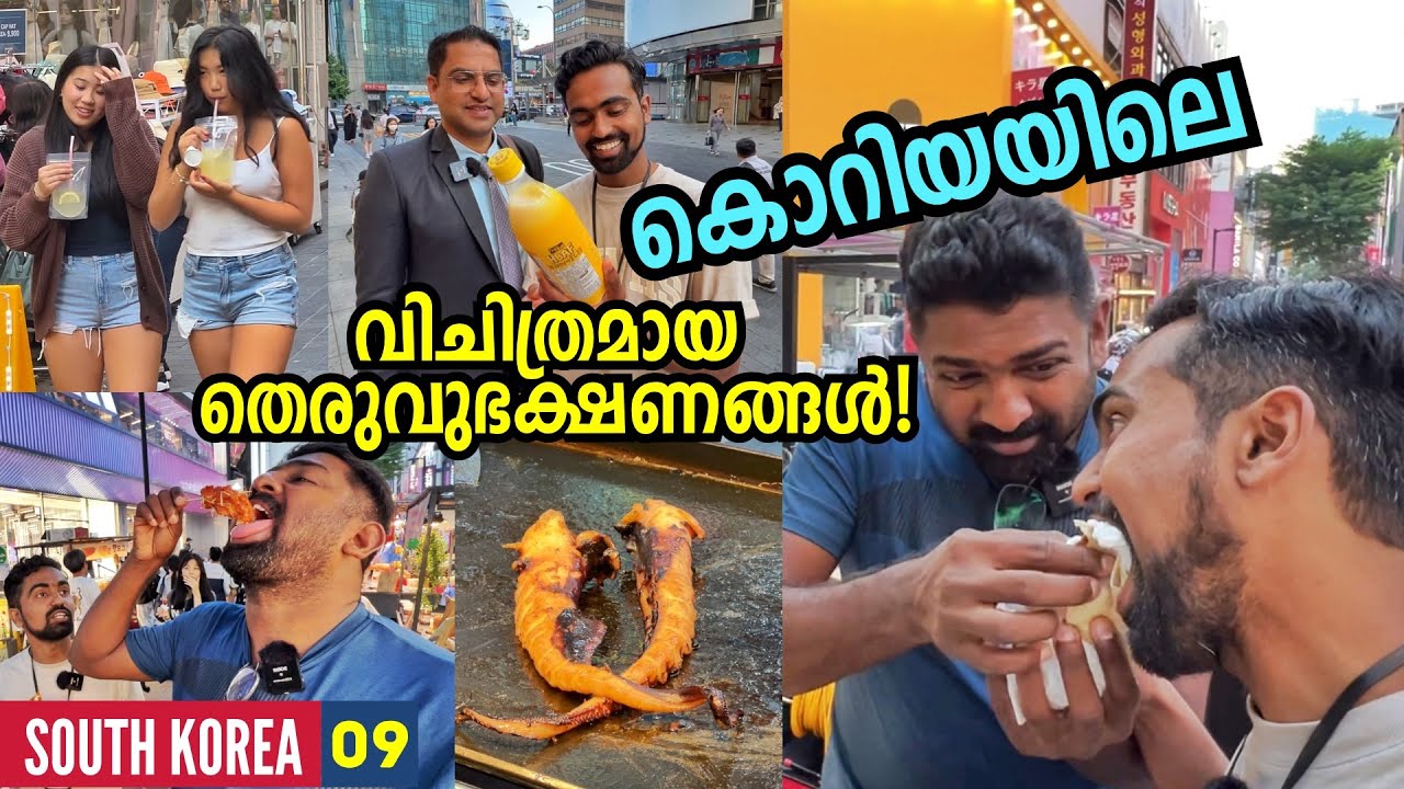 EP🇰🇷9 - കൊറിയയിലെ വിചിത്രമായ തെരുവുഭക്ഷണങ്ങൾ! Exploring Street Foods - Seoul - South Korea