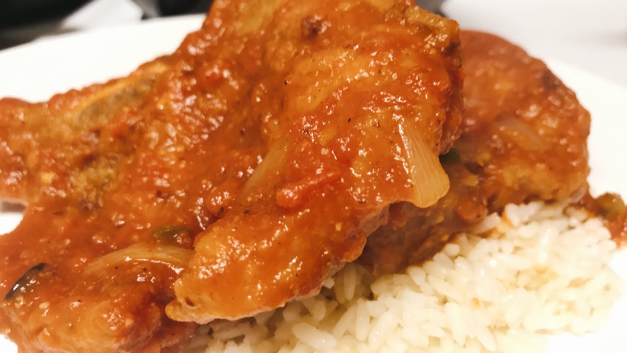 Smothered Fried Pork Chops, In A Tomato Gravy