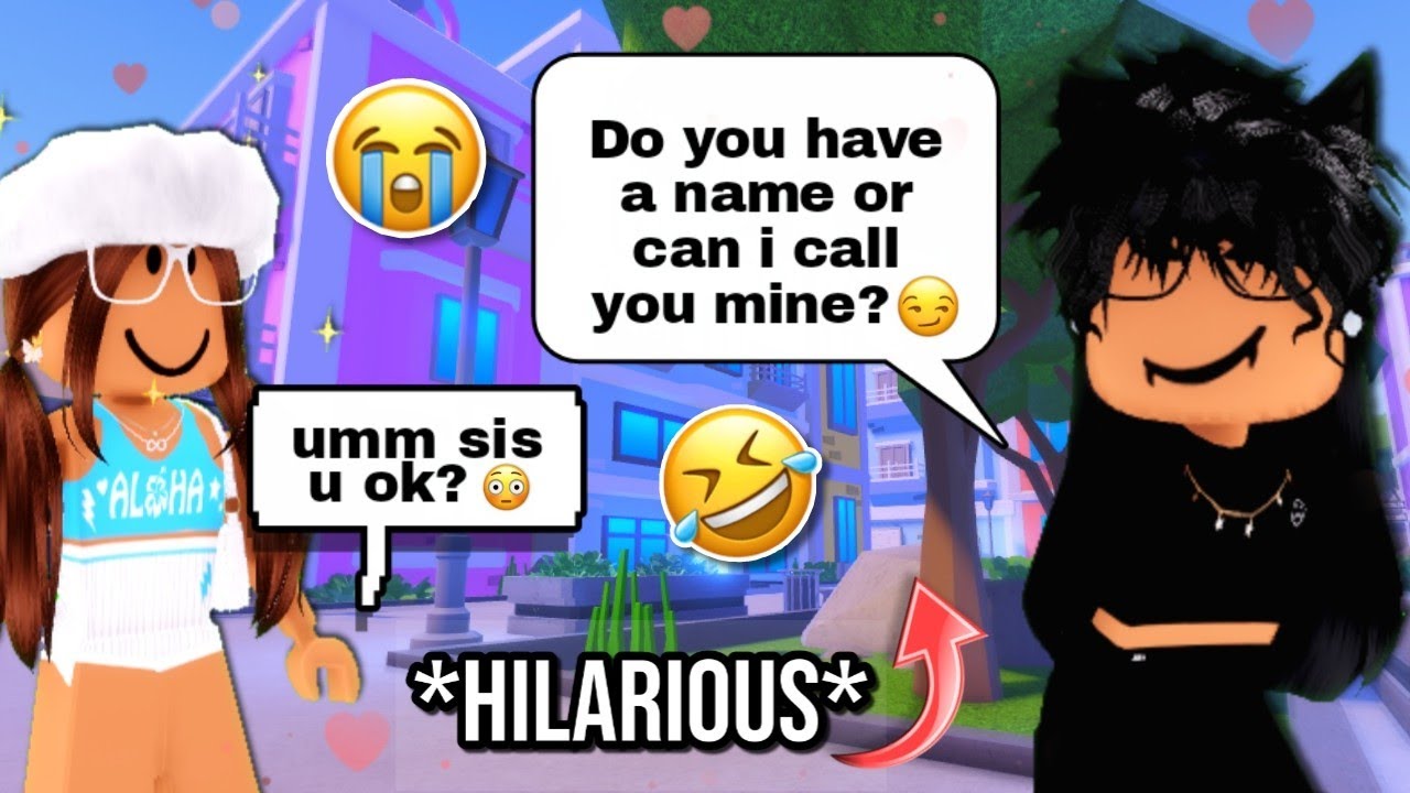 🤣😏 Using FUNNY Pick-Up Lines in ROBLOX as a COPY AND PASTE !!😭