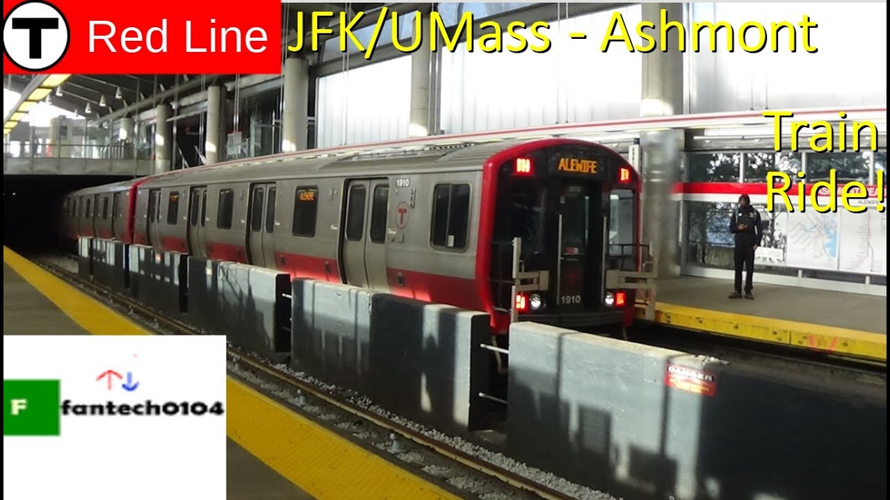 Riding a CRRC 1900 Red Line Shuttle Train from JFK/UMass - Ashmont during the daytime