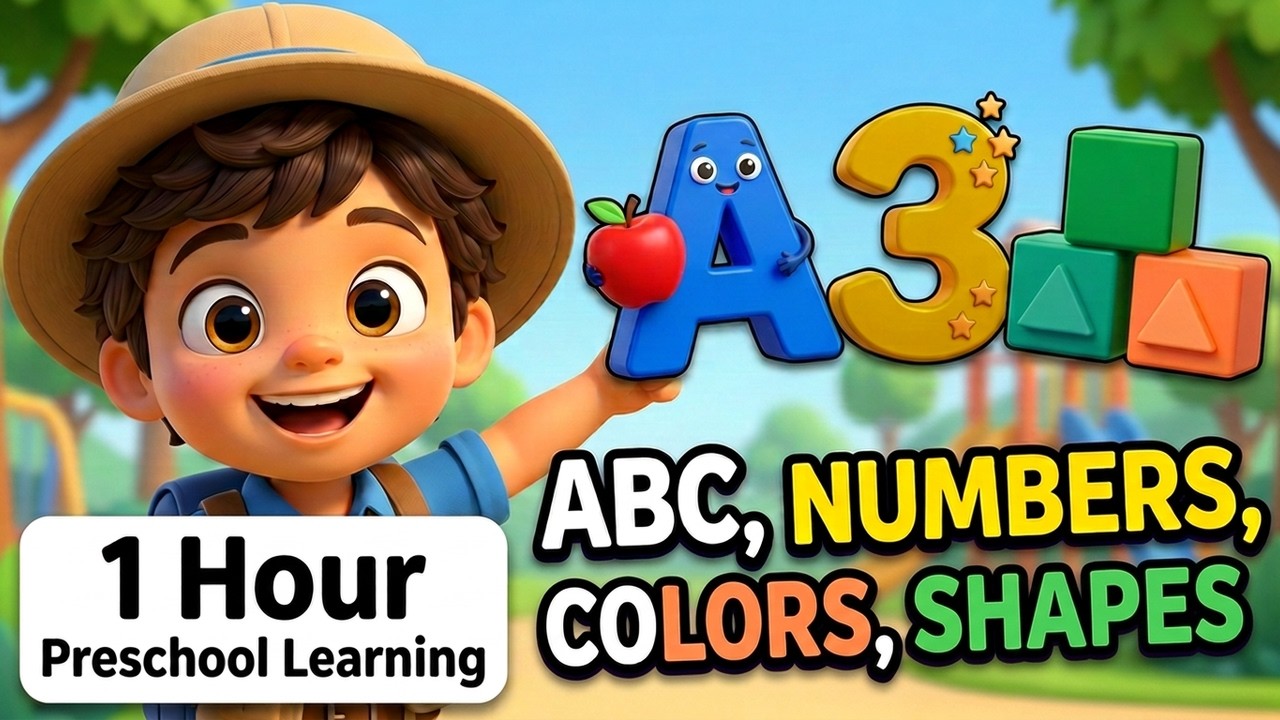 1 Hour Preschool Learning for Kids 🌈 ABC, Numbers, Colors & Shapes | Educational Videos for Toddlers