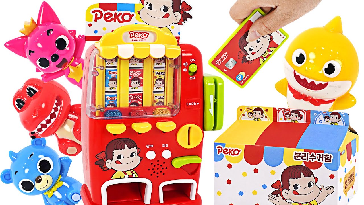 Peko-chan vending machine! Baby Shark, Pinkfong Vending Machine Play | PinkyPopTOY
