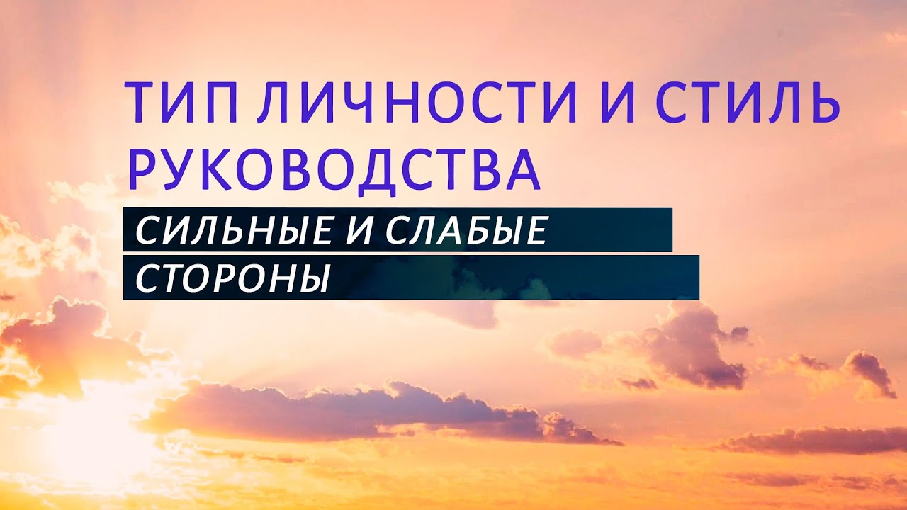PT519 Rus 17. Тип личности и стиль руководства. Сильные и слабые стороны
