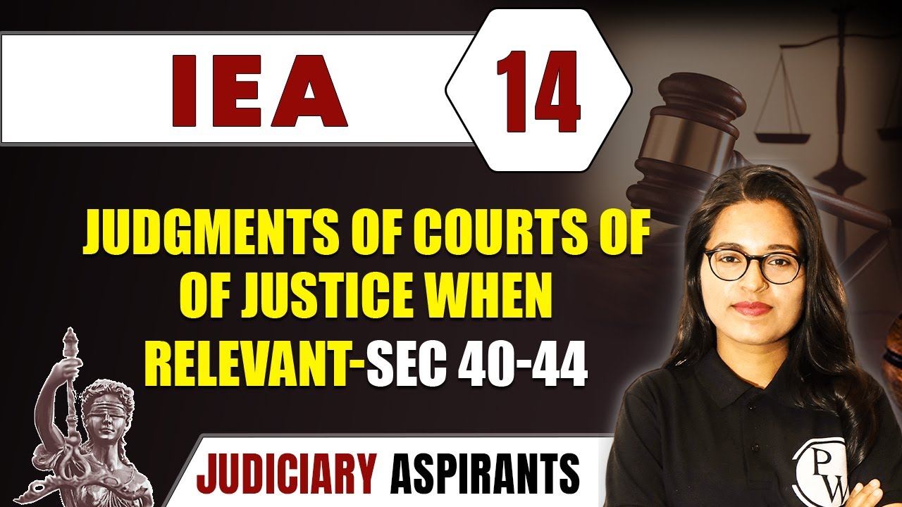 IEA 14 | Judgments of courts of justice when relevant- Sec 40-44 | CLAT, LLB & Judiciary Aspirants