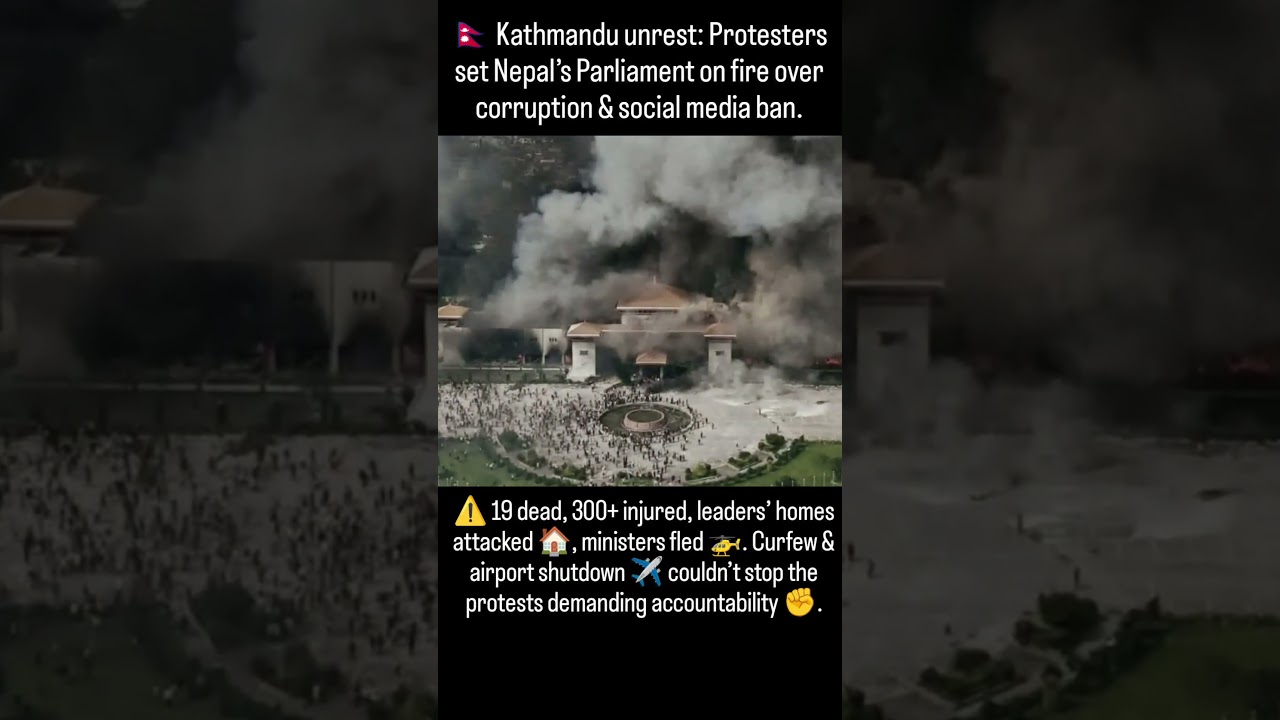 🇳🇵 Nepal Parliament on Fire 🔥 | 19 Dead, 300+ Injured in Kathmandu Protests | Breaking News
