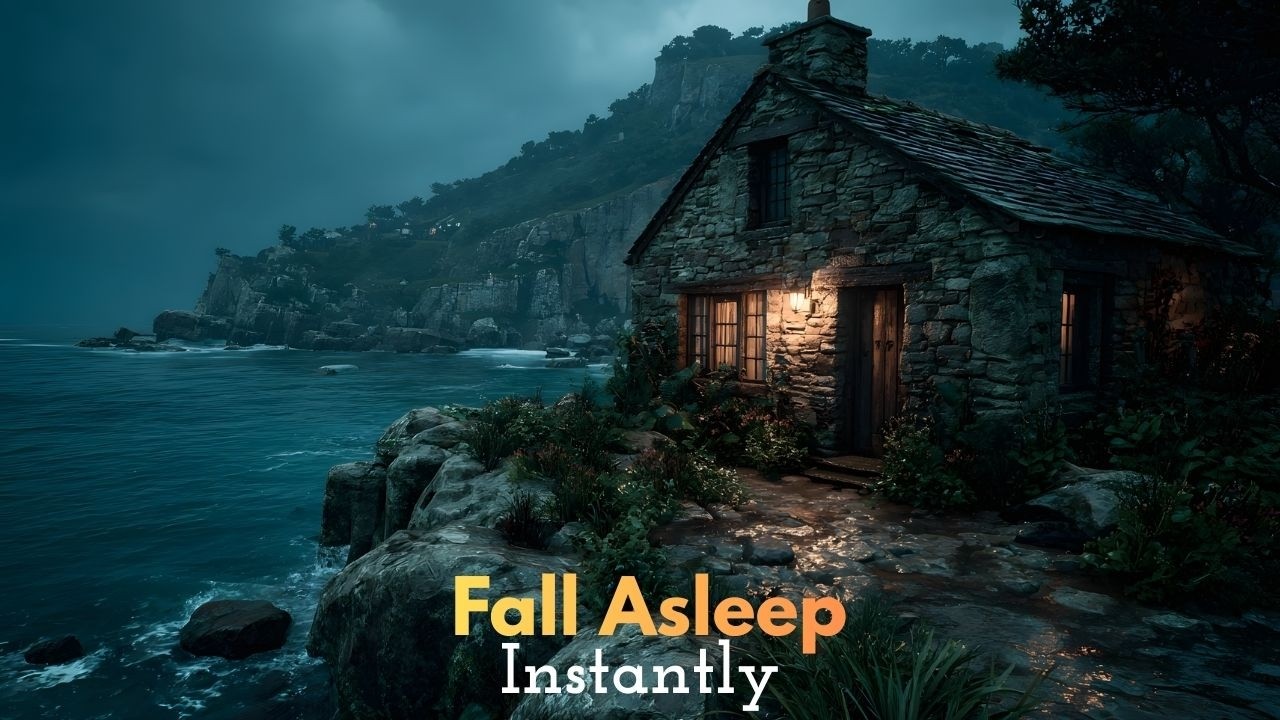 Midnight Ocean Storm at the Cliffside Sanctuary (Cinematic Sleep Music)