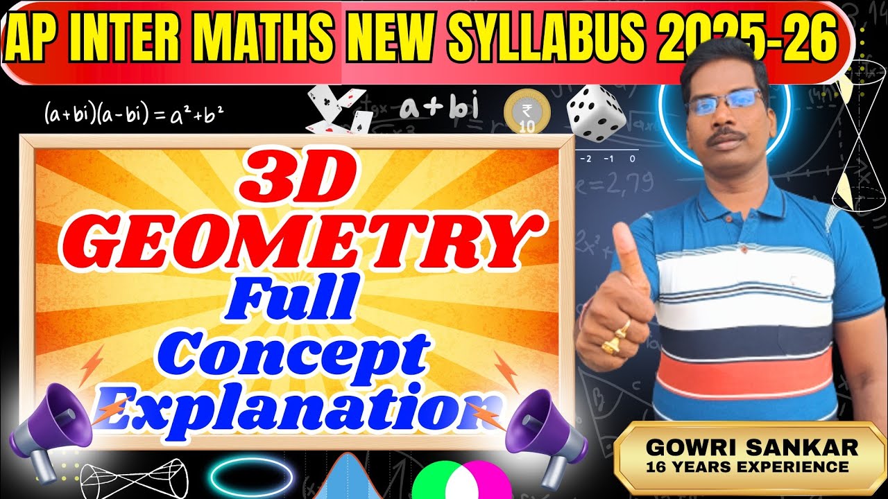 AP Intermediate Maths New Syllabus|| Chapter-11|| 3D Geometry Full Concept|| Must Watch Video|