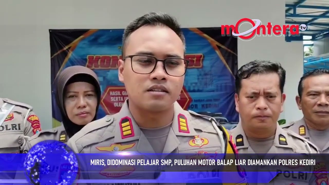 MIRIS, DIDOMINASI PELAJAR SMP, PULUHAN MOTOR BALAP LIAR DIAMANKAN POLRES KEDIRI