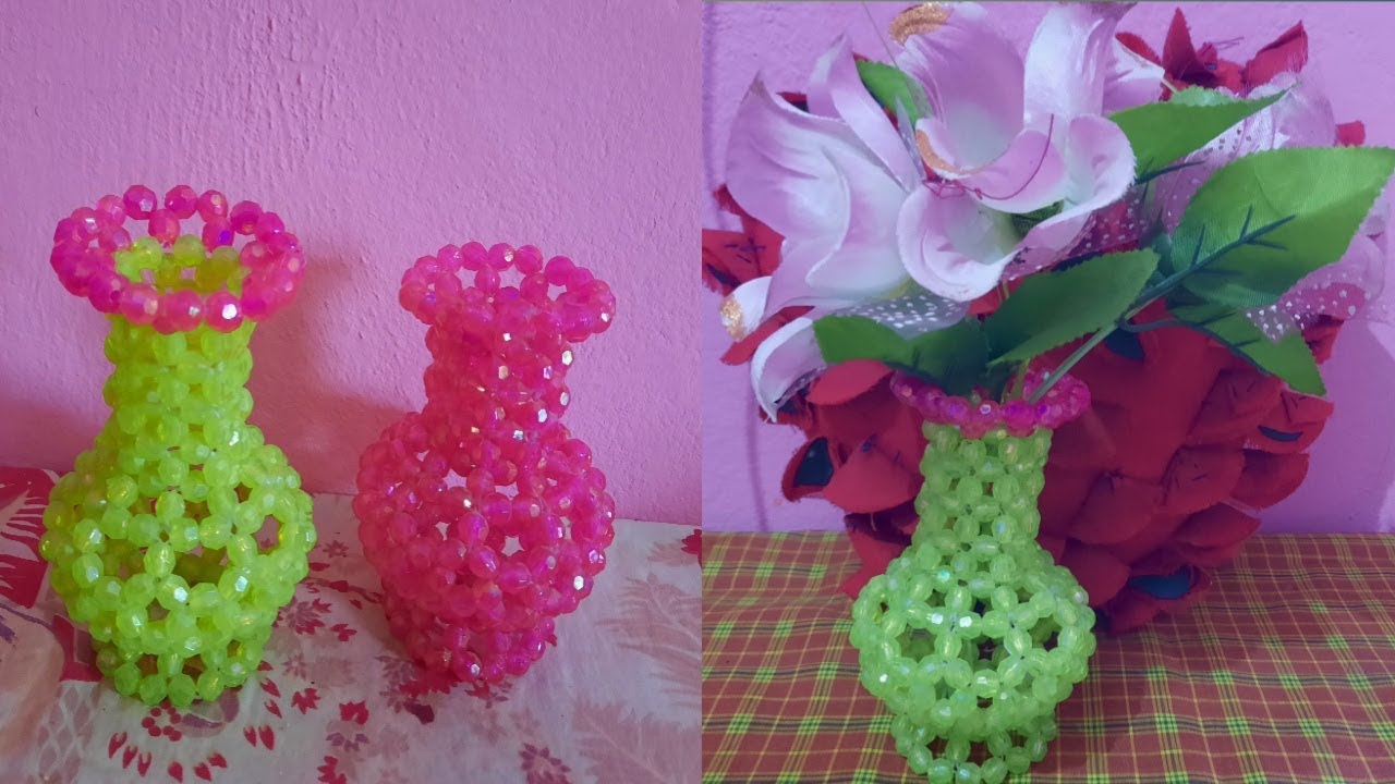 Moti bala flower pot, beautiful pearl pot making, Hand designed pearl pot, easy moti crafting