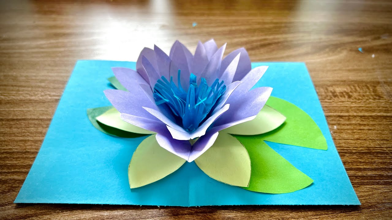 Pop-up lotus card tutorial - 3D flower card