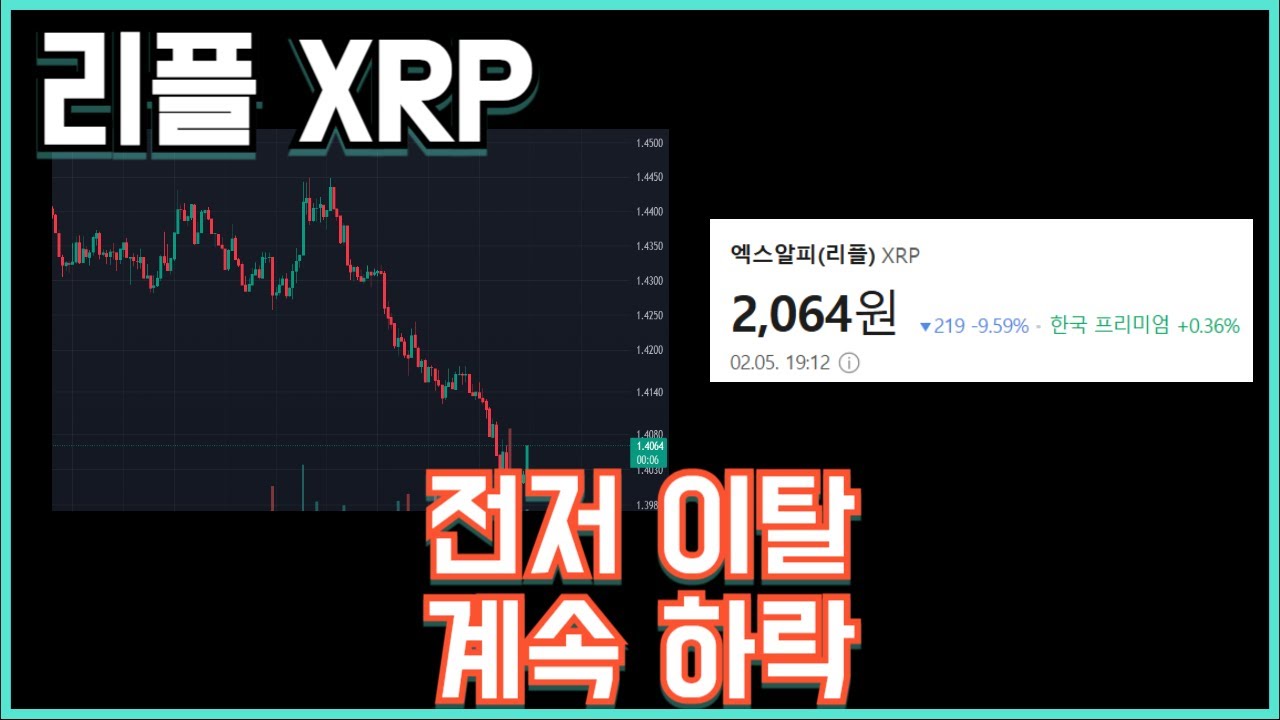 리플 XRP 전저 이탈 계속 하락