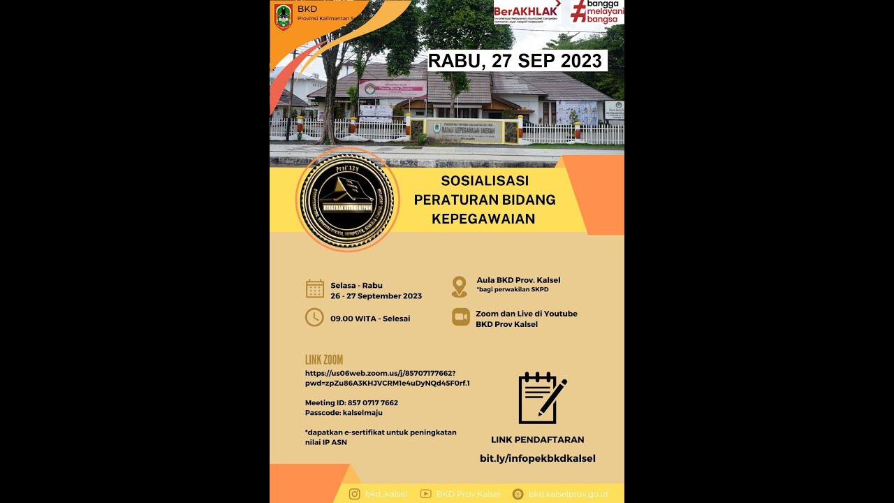 Sosialisasi Peraturan Bidang Kepegawaian, Rabu 27 September 2023