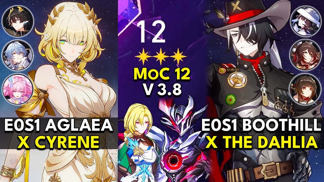 E0S1 Aglaea x Cyrene & E0S1 Boothill x The Dahlia | Memory of Chaos Floor 12 (3 Stars) | HSR 3.8