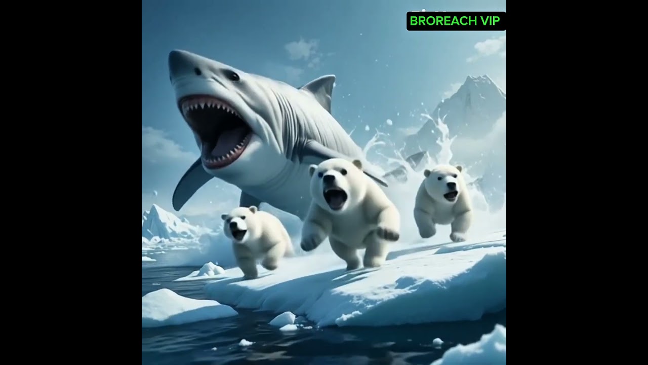 Arctic Family vs Ocean Predator #cat #funny #cute #travel