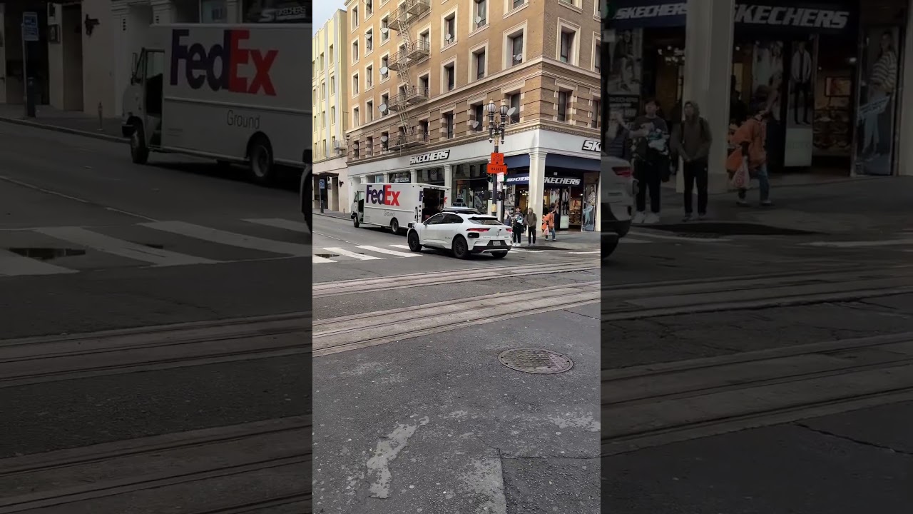 Waymo driverless car driving through city centre streets #automobile #autonomousvehicles #richlife