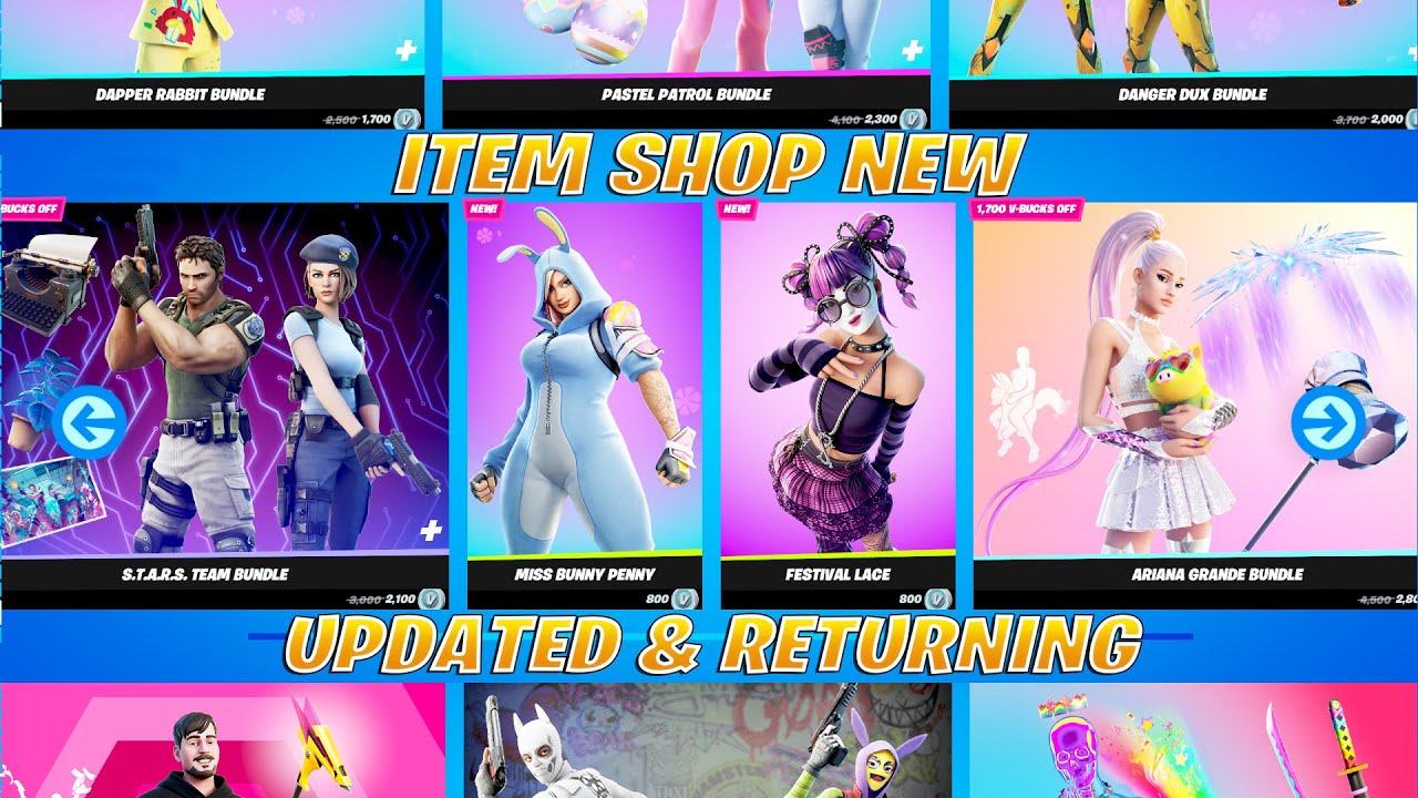 Item Shop NEW Updated and Returning Skins (Resident Evil, Ariana Grande, Escape Artists & More)