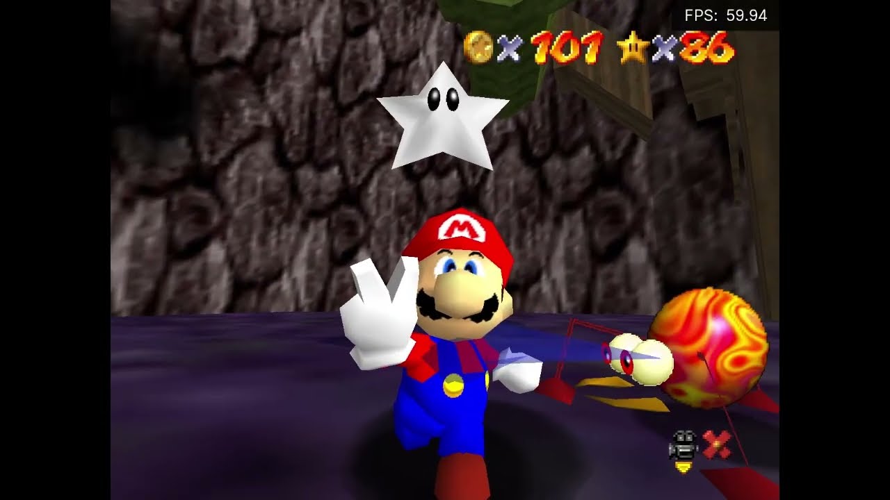 Super Mario 64 Silver Stars of Wisdom Course 9: deserted murky factory (savestateless)