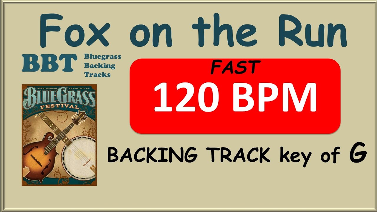 Fox on the Run 120 bpm bluegrass backing track