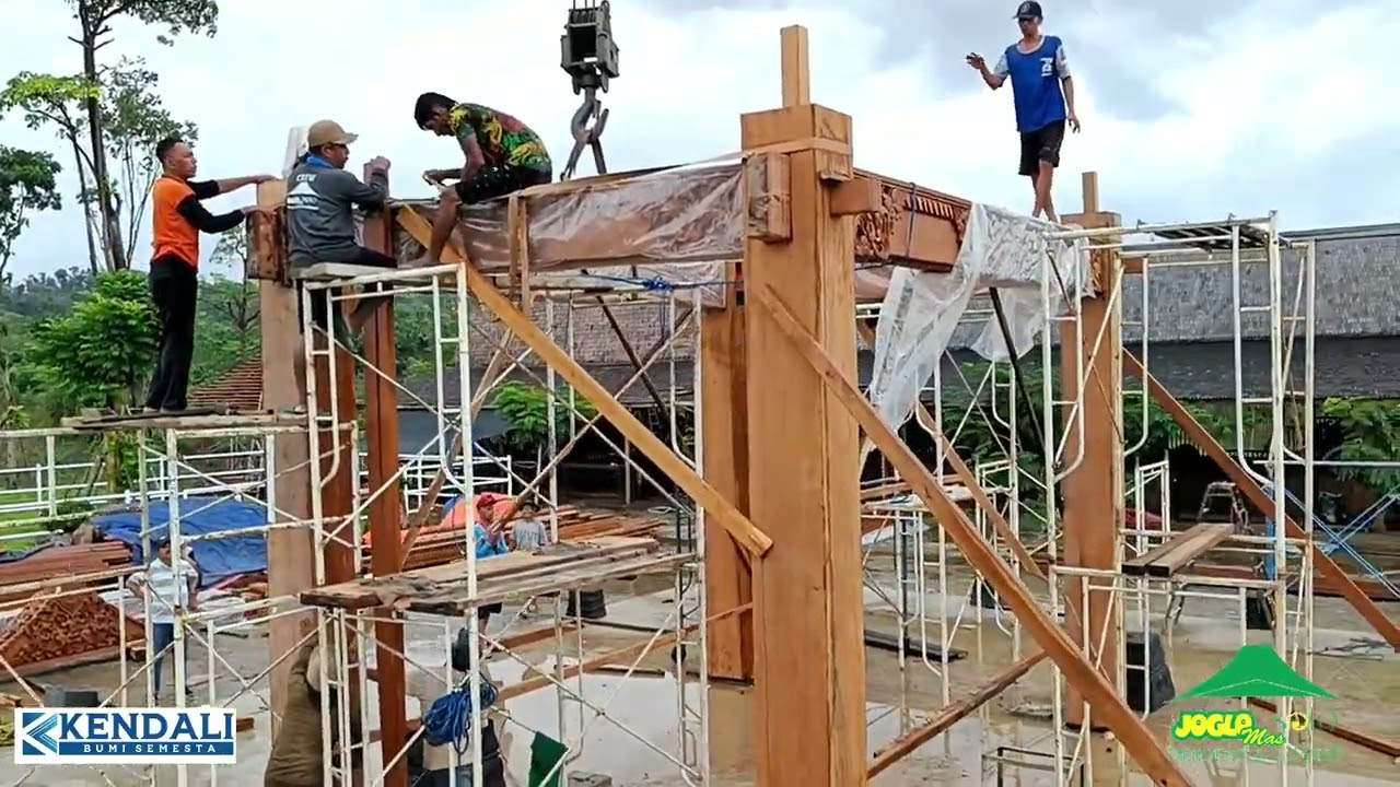 proses perakitan joglo Soko 40x40 di Kalimantan selatan#by joglo mas solo