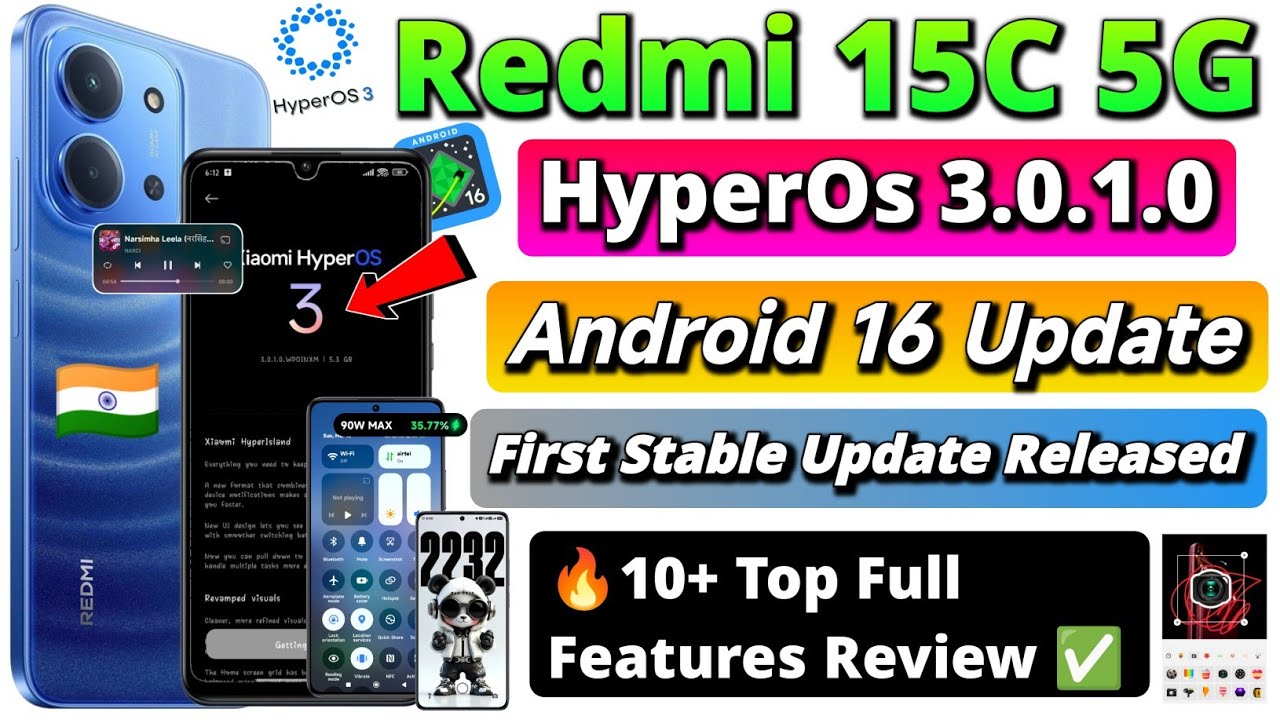 Redmi 15C 5G HyperOS 3.0.1.0 Update Android 16 Released First Stable Update | 10+ Features Revealed