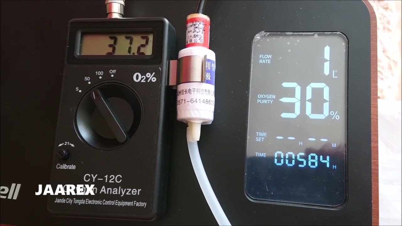 Koncentrator tlenu YUWELL 500 test analizatorem tlenu