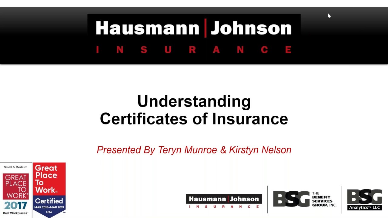 On Demand Webinar: Understanding Certificates of Insurance