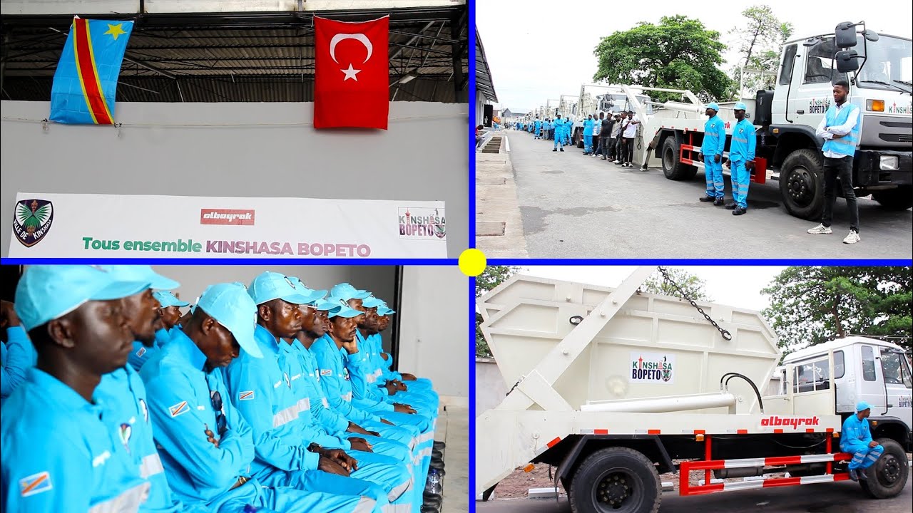 💯% TRAVAUX : LANCEMENT DU PROJET DE COLLECTE & ÉVACUATION DES DÉCHETS À KINSHASA PAR LE GOUV NGOBILA