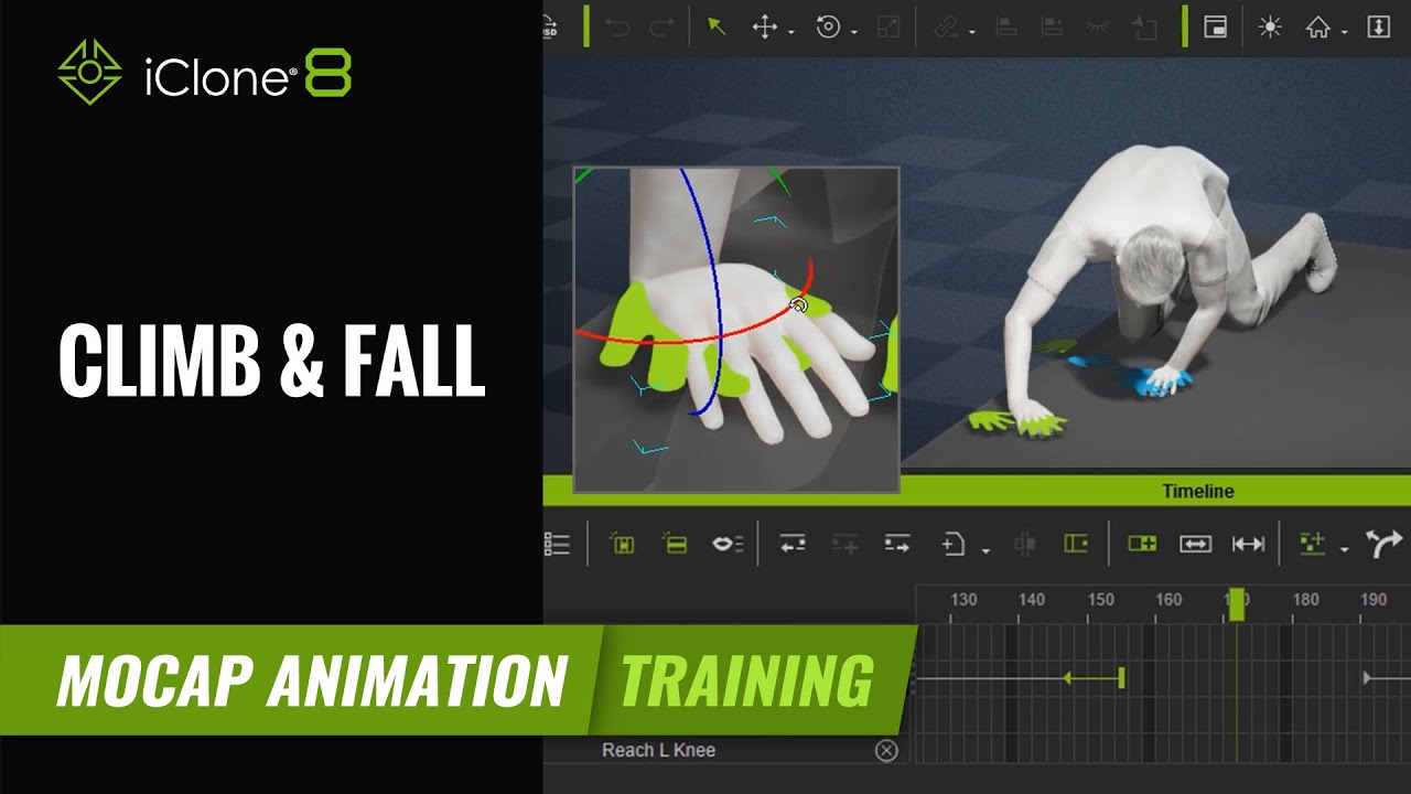 How to adjust contact points for climbing and falling motions | Mocap Animation Course | iClone 8