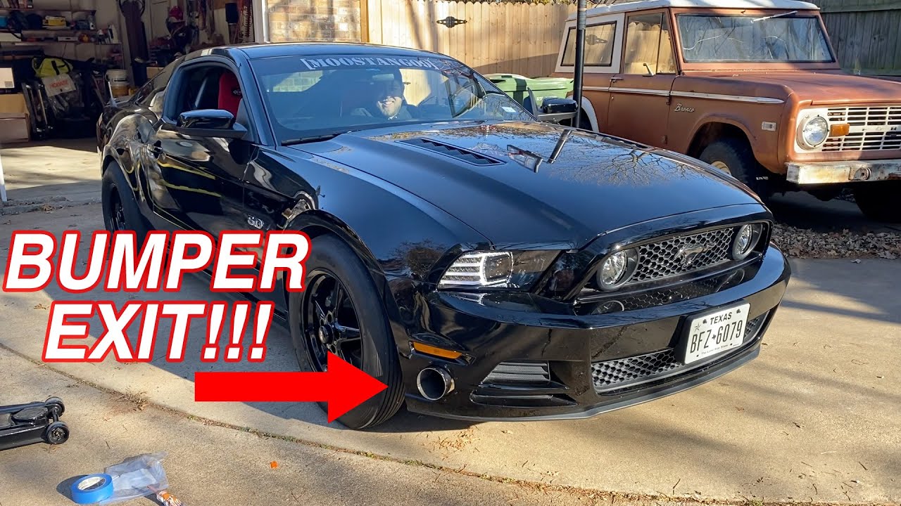 The Moostang Gets a Bumper Exit Exhaust! Sounds Amazing!