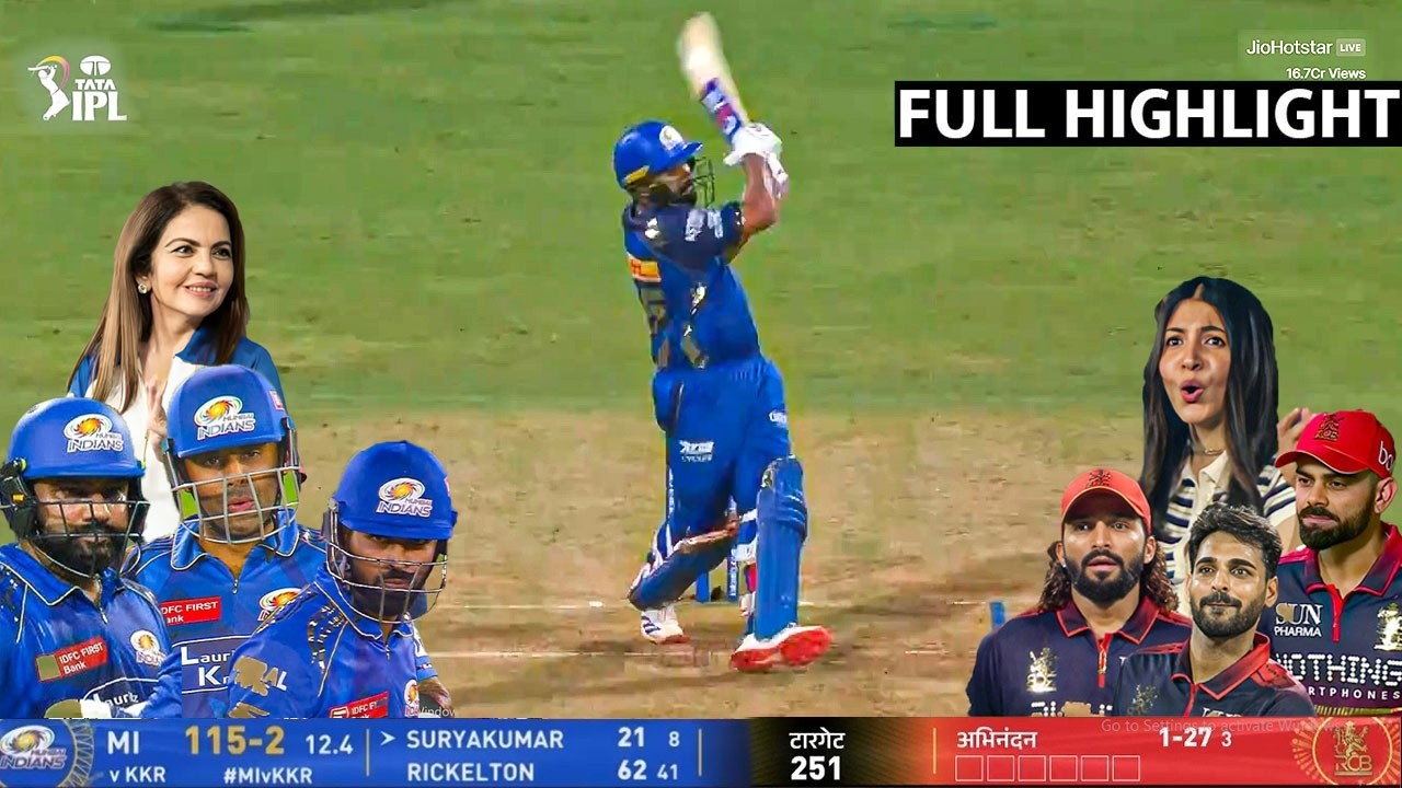 IPL 2026 RCB vs MI match full highlights, Mumbai vs Bangalore today ipl match 53 highlights 2026