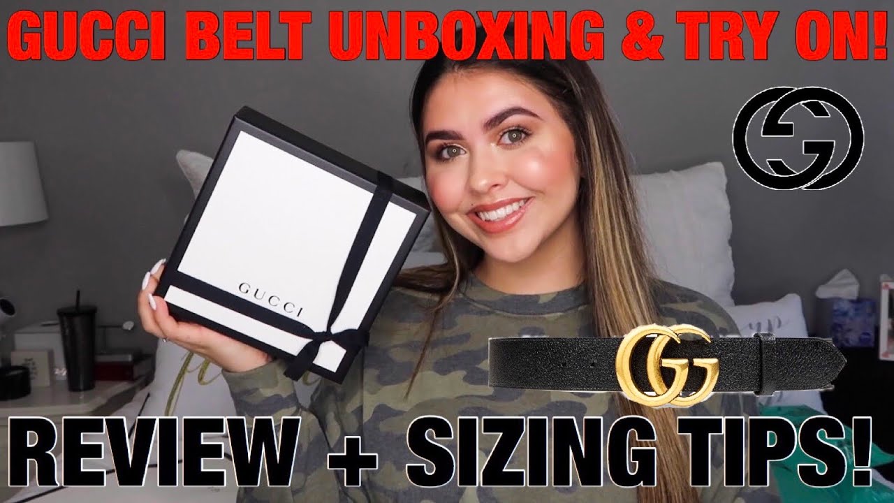 GUCCI BELT UNBOXING HAUL! + REVIEW & SIZING TIPS🖤 *spring break 2019*